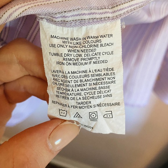 Lilac Striped Oversized Button Down - Picture 7 of 7